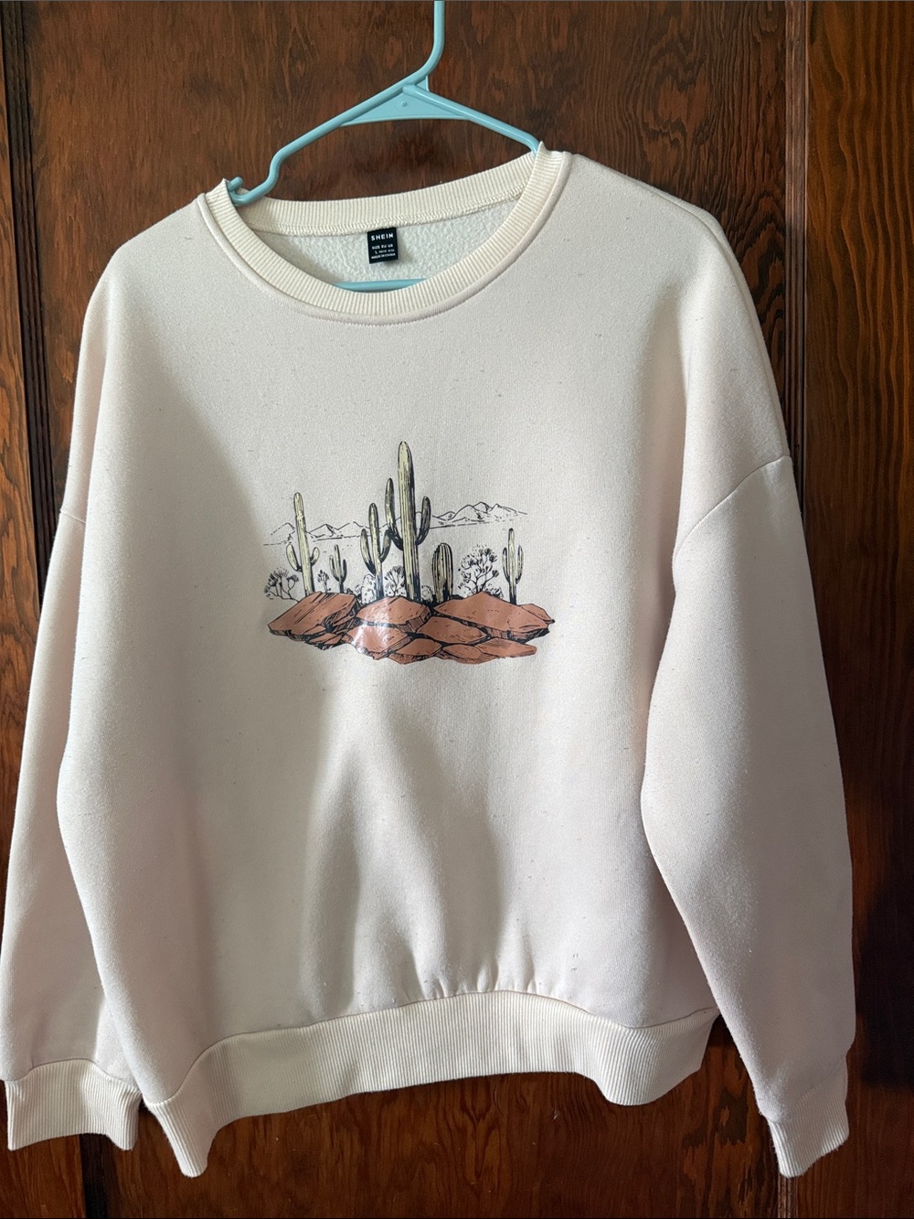 Cream Desert Cactus Graphic Sweatshirt
